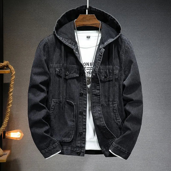Levoire | Veste En Denim À Manches Longues Avec Boutons Noir