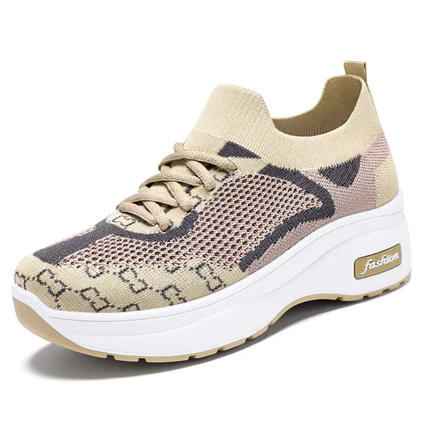 Levoire | Chaussettes Tricotées Sneaker Épaisses Semelle Ergonomique Pour Femmes Beige