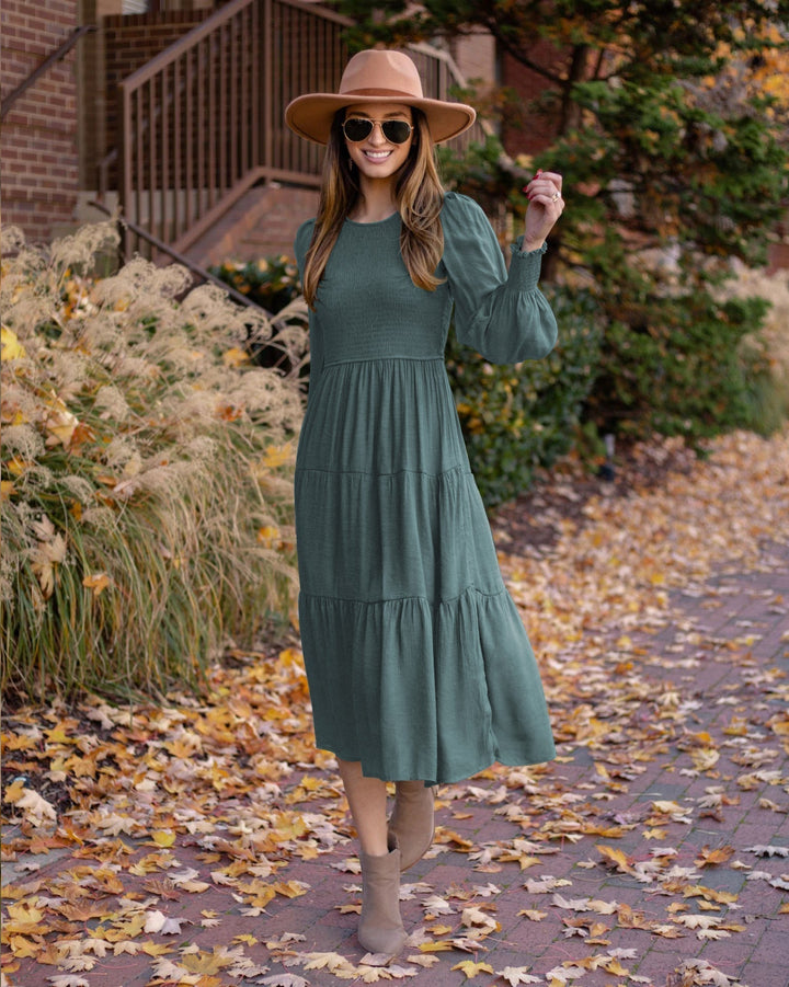 Levoire | Robe À Manches Longues Avec Couches Mi-Longues verdecian