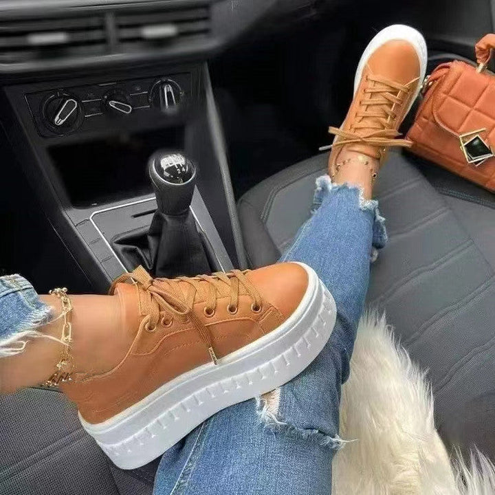 Levoire | Baskets De Luxe Avec Semelle Ergonomique Haute Pour Femmes Braun