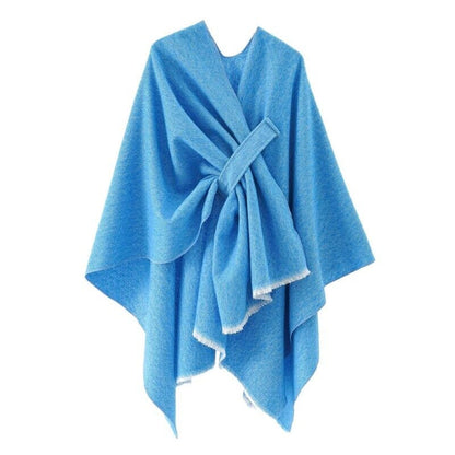 Levoire | Poncho Cachemire Ute Confortable Bleu clair Une taille