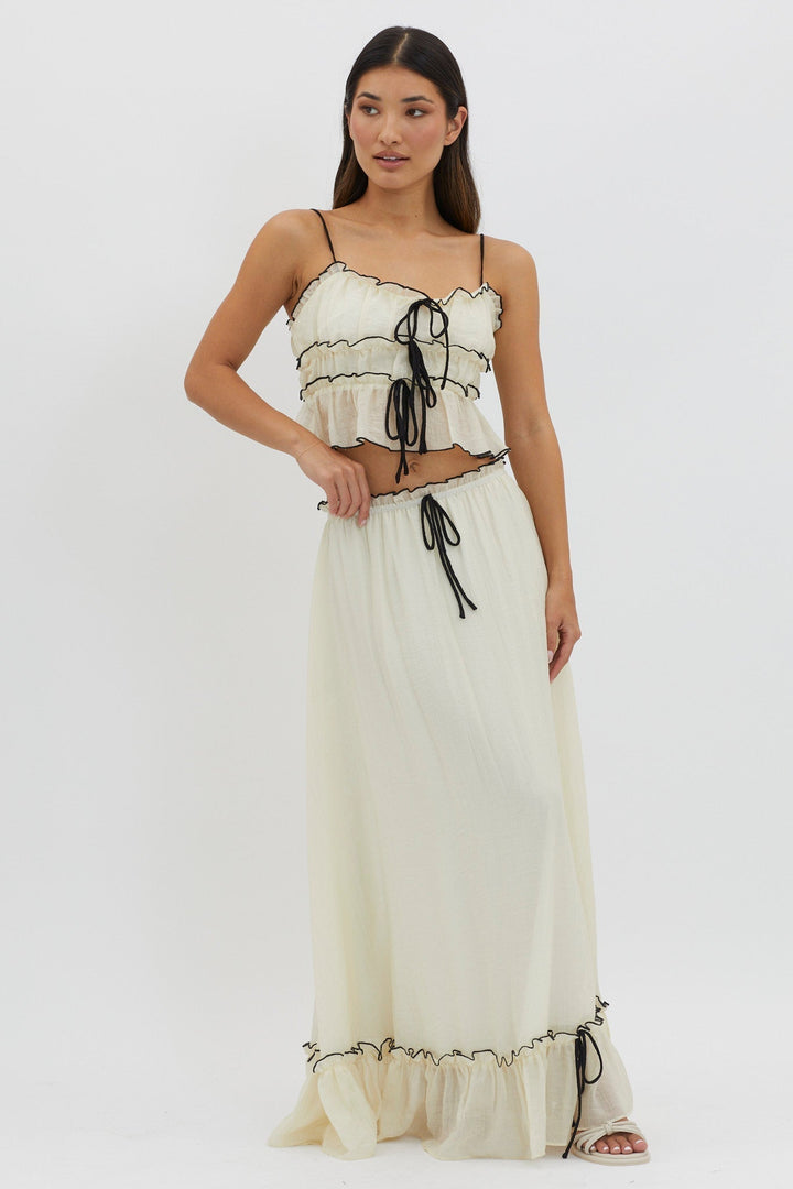 Levoire | Ensemble Bicolore Tendance Pour Femmes Blanc (Seulement 6 en stock)
