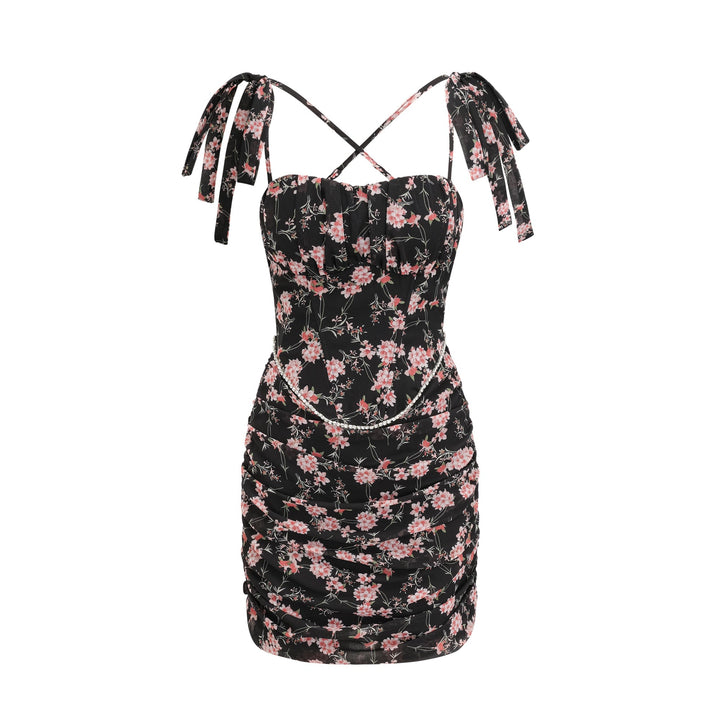 Levoire | Robe Mini À Motif Floral Noir