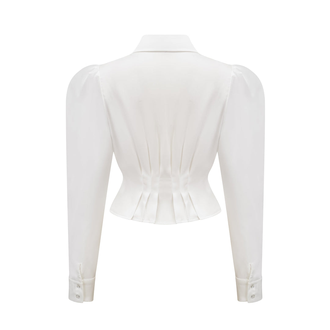 Levoire | Blanc Blouse À Encolure Froncée