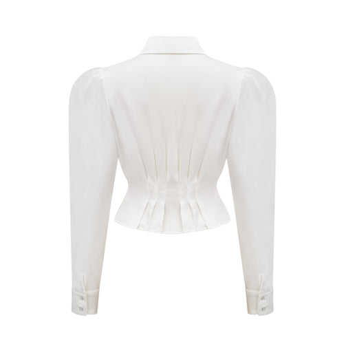 Levoire | Blanc Blouse À Encolure Froncée