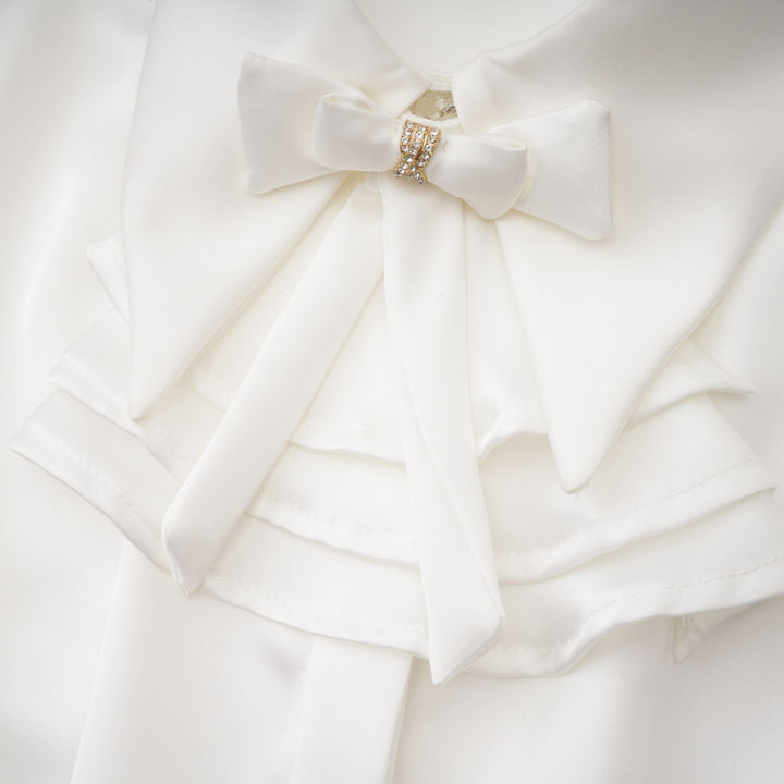 Levoire | Blanc Blouse À Encolure Froncée
