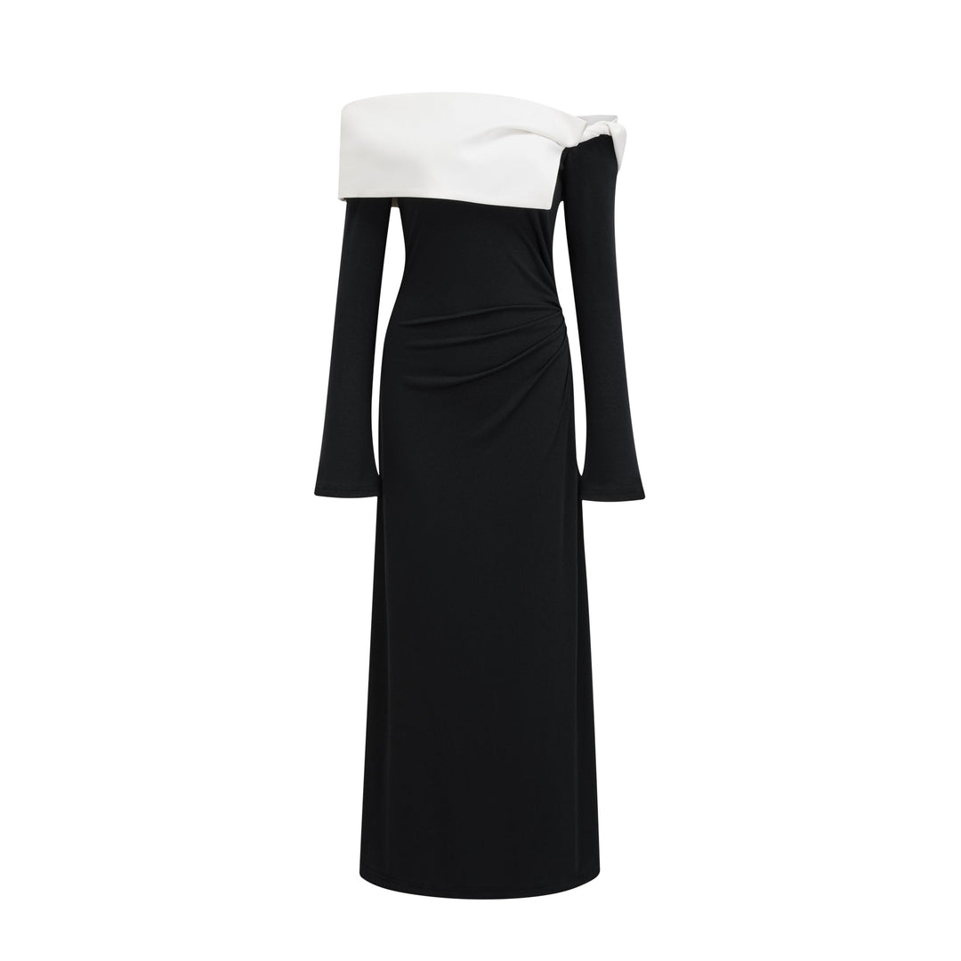 Levoire | Robe Maxi Asymétrique À Manches Longues