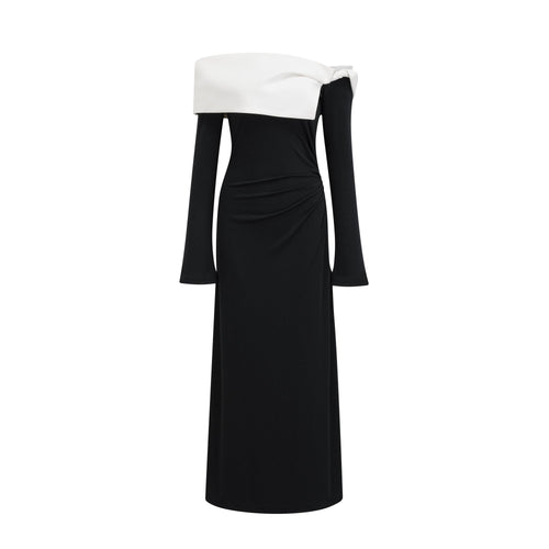 Levoire | Robe Maxi Asymétrique À Manches Longues