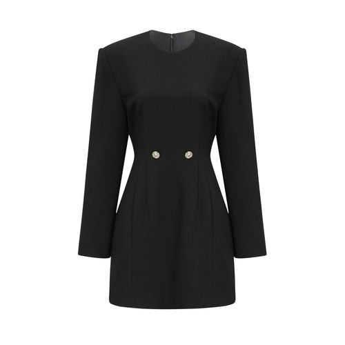 Levoire | Noir Silhouette De Sablier Épaulettes Mini Robe