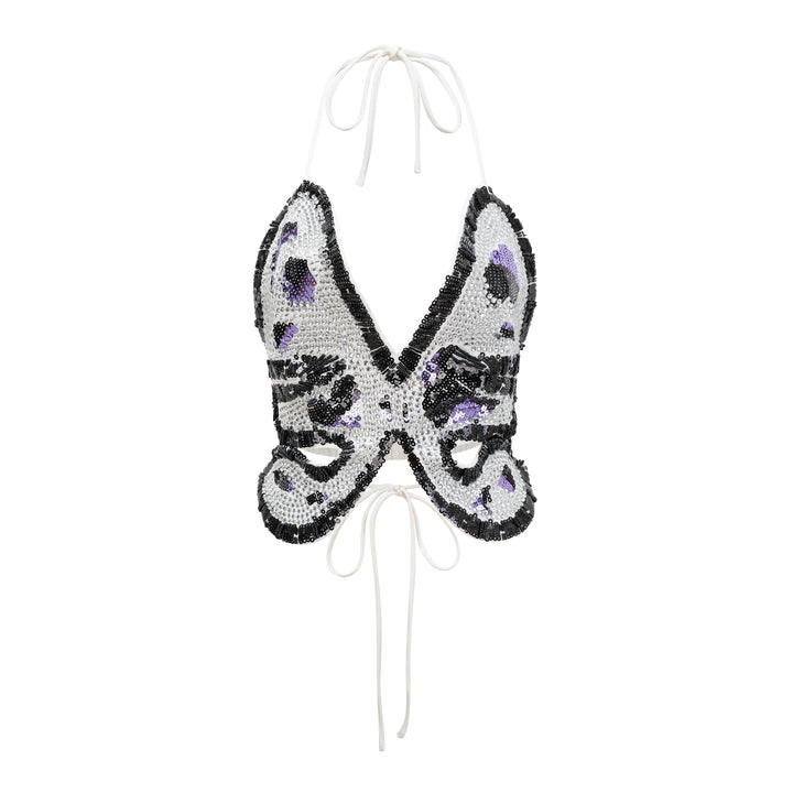 Levoire | Top Décoré Papillon Blanc
