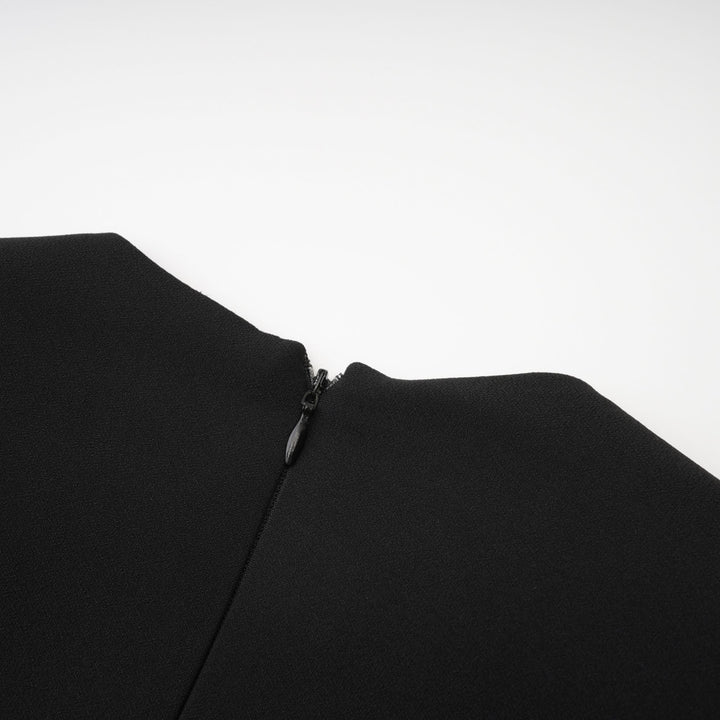 Levoire | Noir Silhouette De Sablier Épaulettes Mini Robe