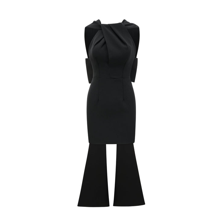 Levoire | Robe Mini À Noeud Surdimensionnée Noire