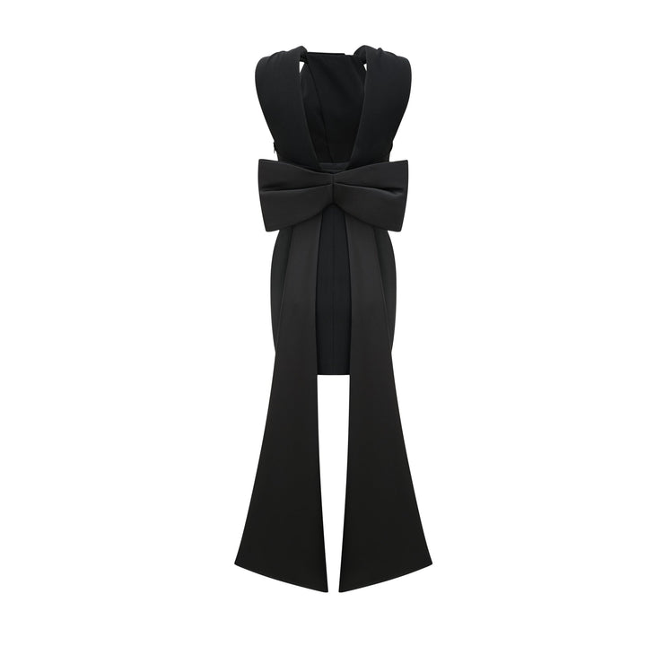 Levoire | Robe Mini À Noeud Surdimensionnée Noire