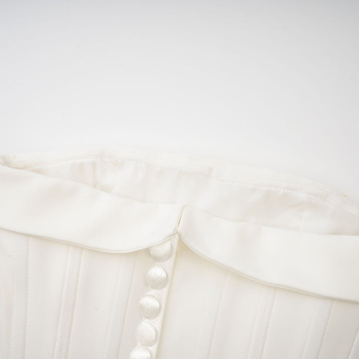 Levoire | Robe Évasée Blanche À Épaules Dénudées