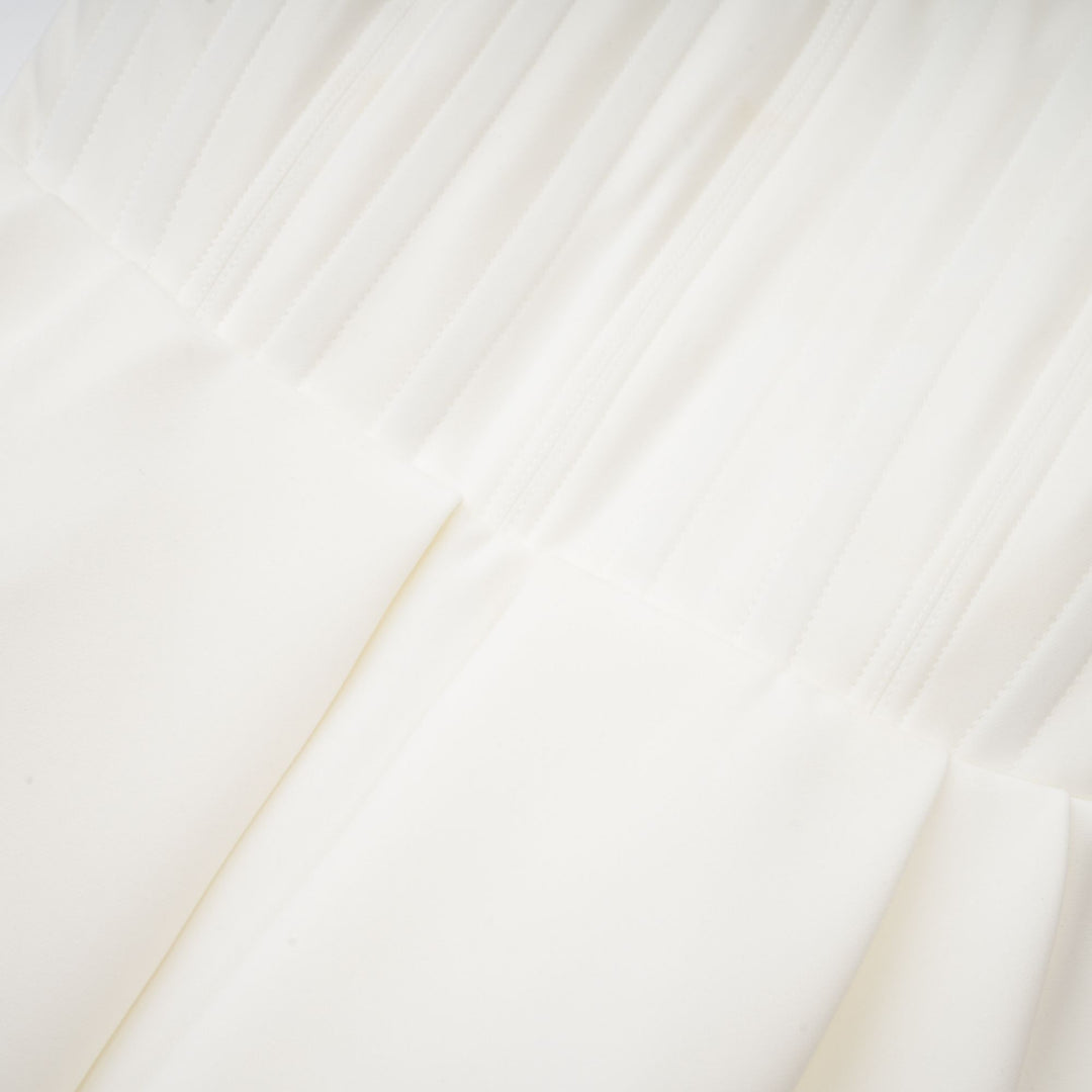 Levoire | Robe Évasée Blanche À Épaules Dénudées