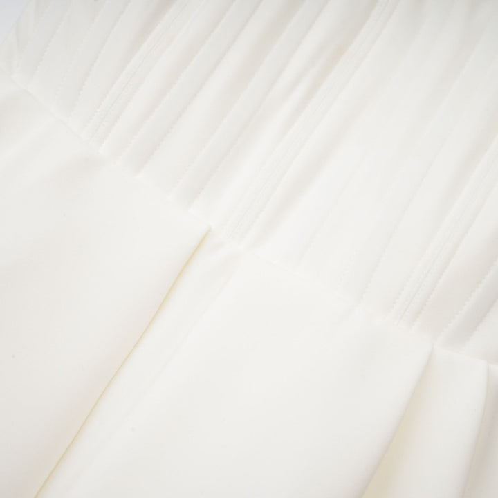 Levoire | Robe Évasée Blanche À Épaules Dénudées