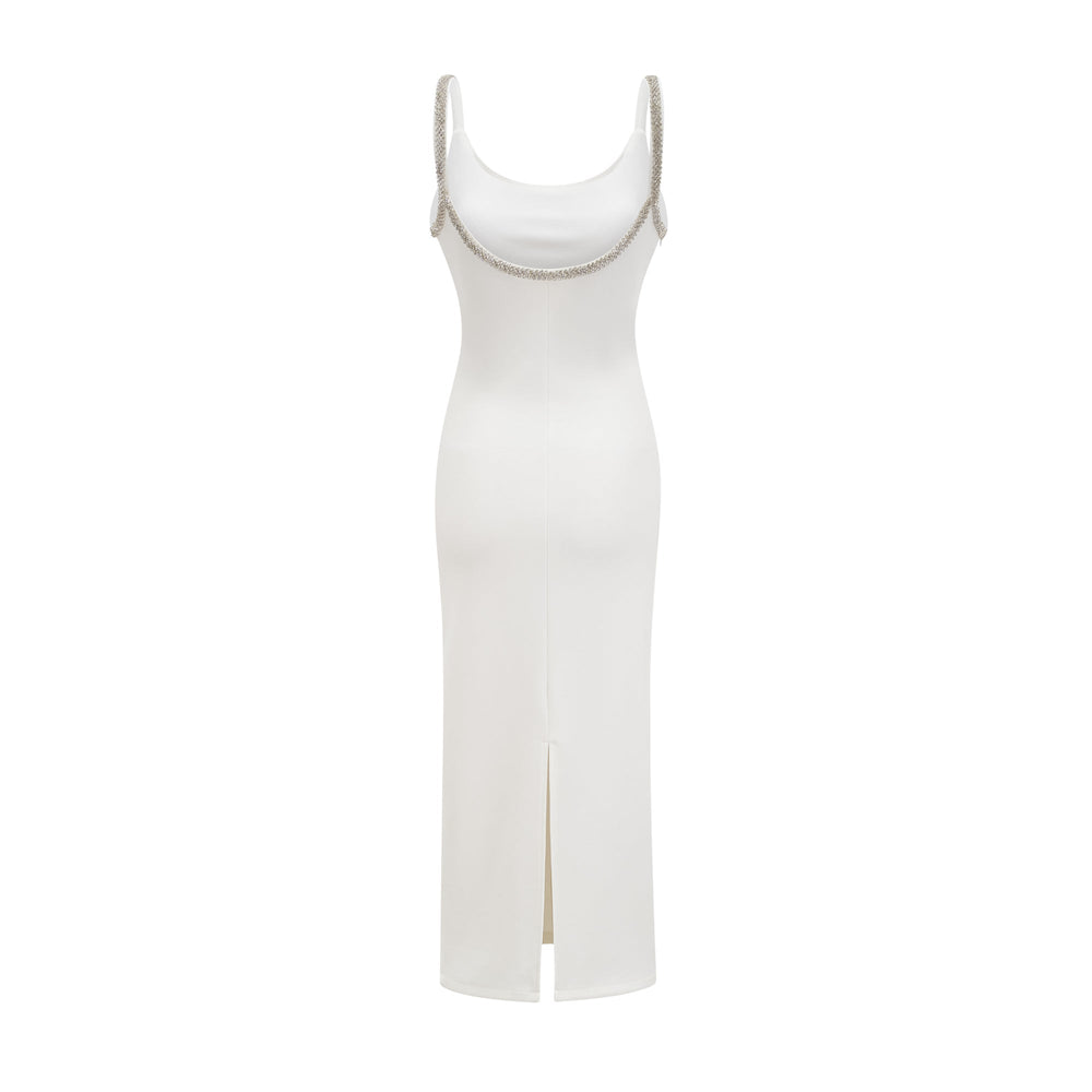 Levoire | Robe Midi Brodée De Cristaux
