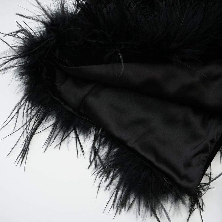 Levoire | Avec Des Plumes Velours Midi Robe