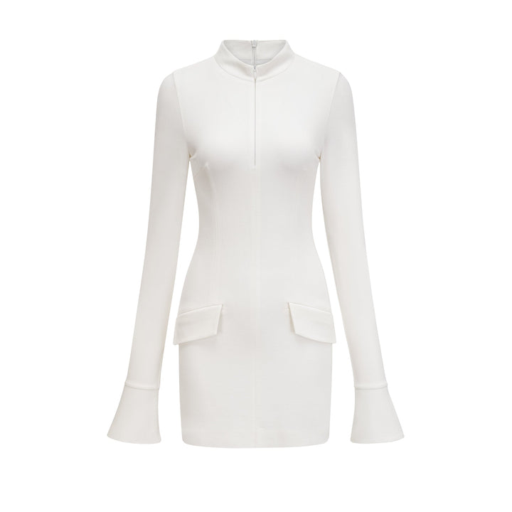 Levoire | Robe Mini Évasée À Taille Ajustée Blanc
