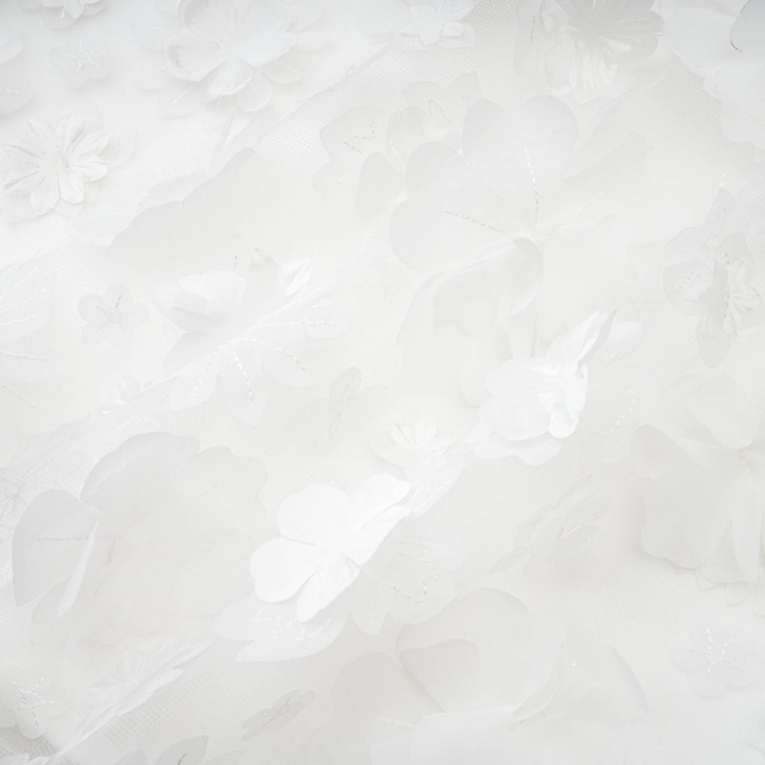 Levoire | Robe Mini Faux Fleurs Blanche