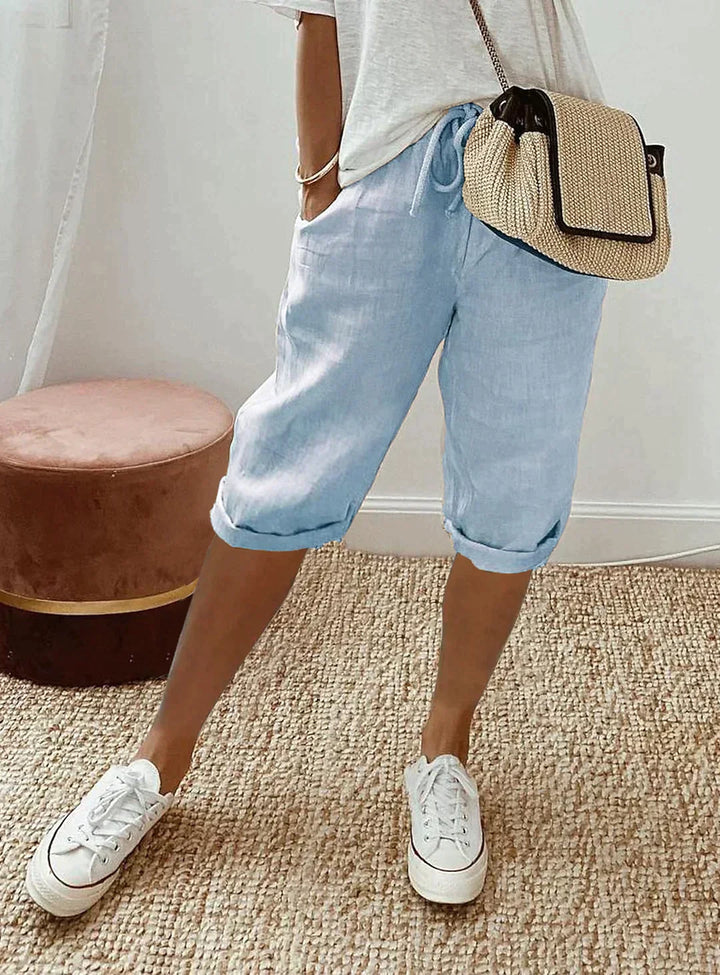 Levoire | Pantalon En Lin Pour Femmes Bleu