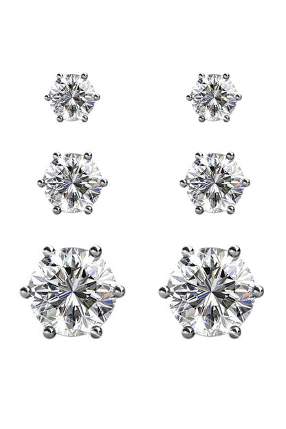 Levoire | Trinity de 3 paires de Boucles d'oreilles ornées de cristaux autrichien haute qualité - Livraison Offerte