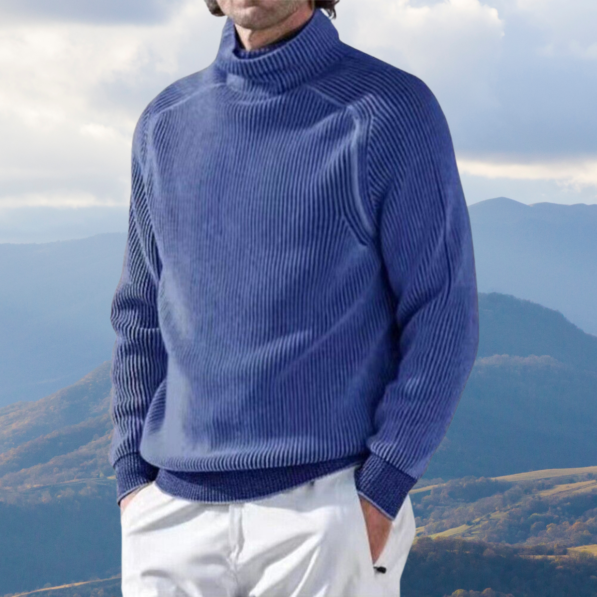 Levoire | Pull À Col Montant Confortable Pour Chaleur Et Style Bleu