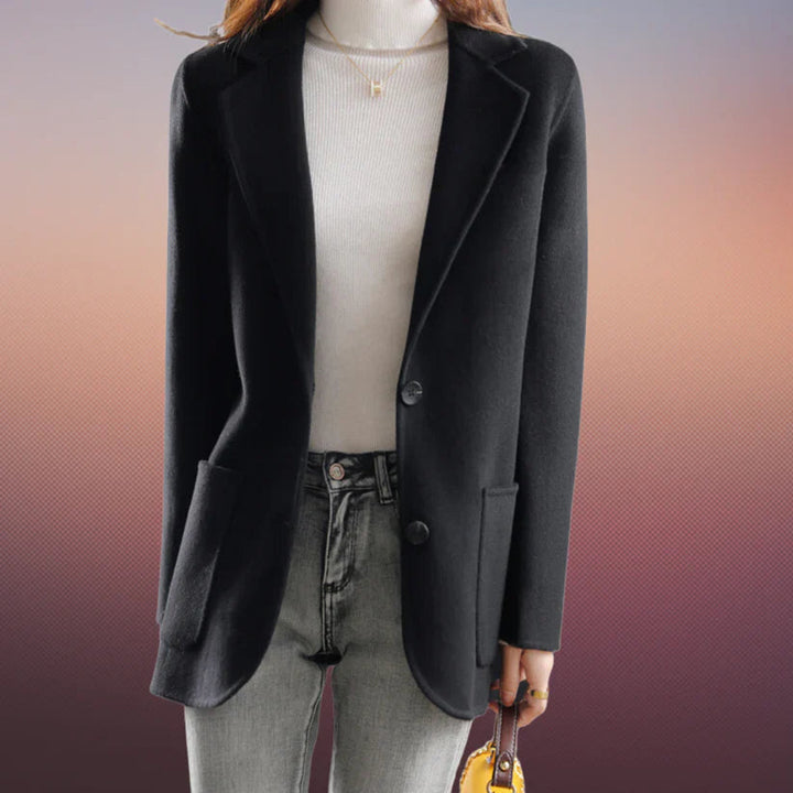 Levoire | Blazer Tweed Poches Manches Longues Noir
