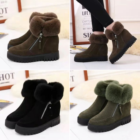 Levoire | Bottes En Peluche Confortables Et Antidérapantes Avec Fermeture Éclair