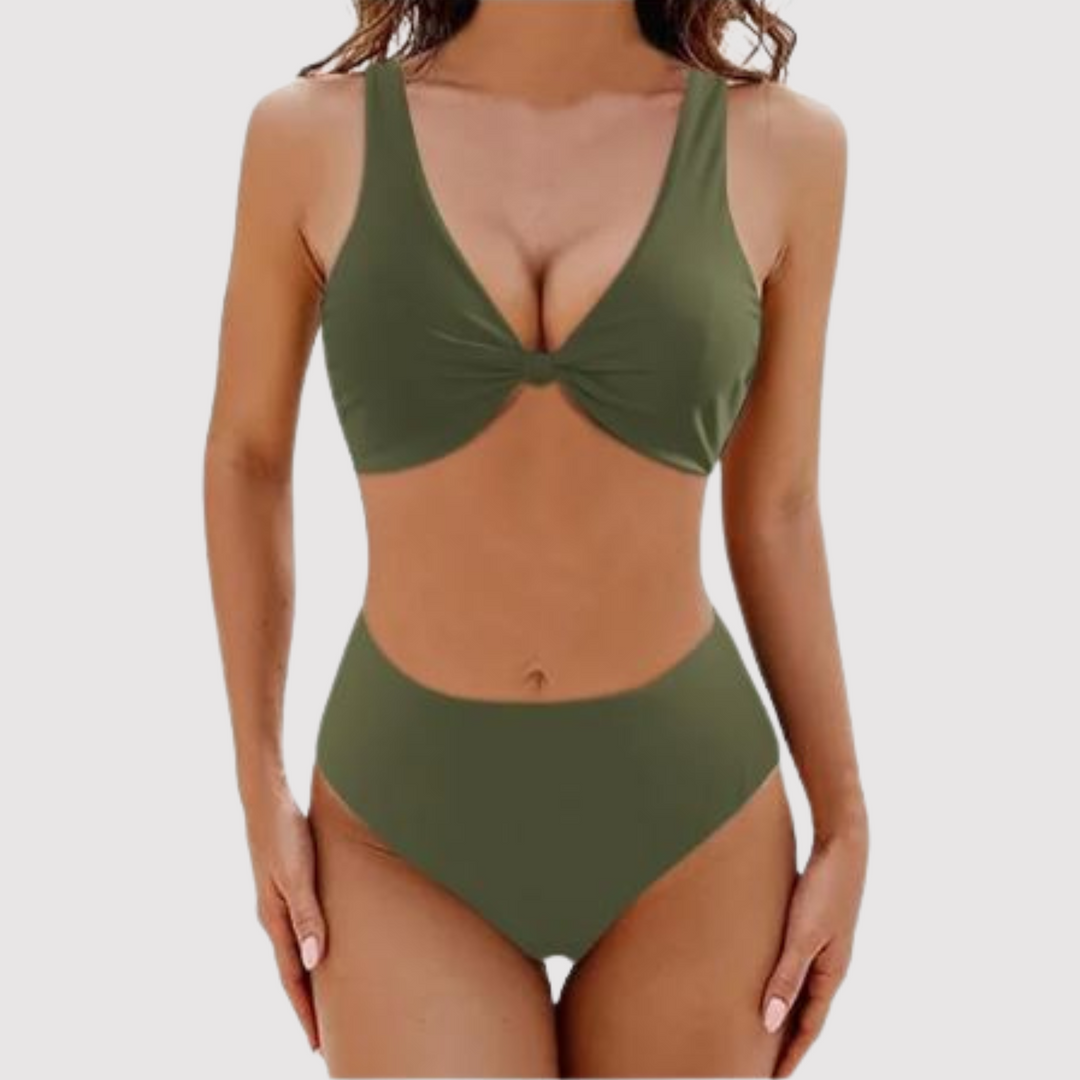 Levoire | Maillot De Bain À Décolleté En V Profond Pour Femmes Livia Mousse verte