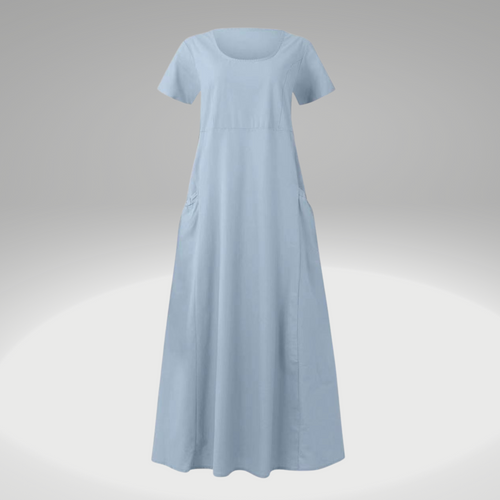 Levoire | Une Robe De Sac Ample, Uni, En Coton Et Lin