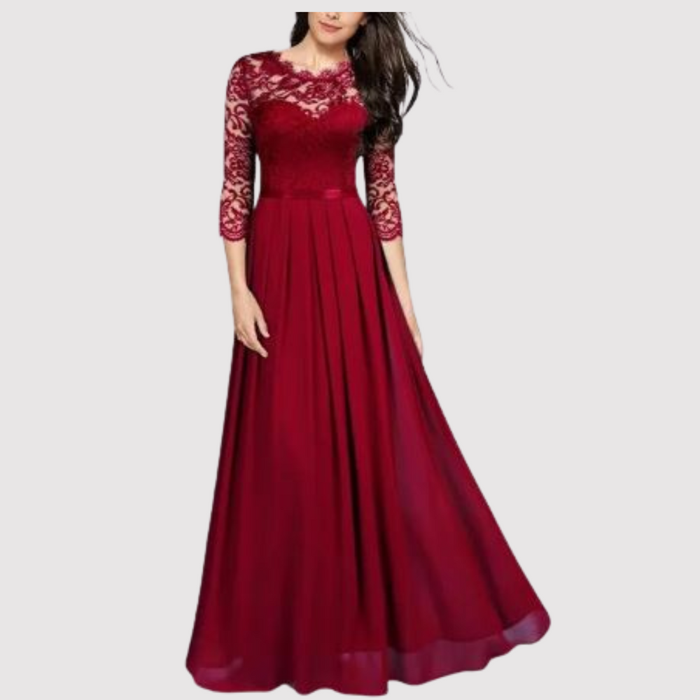 Levoire | Robe En Chiffon En Dentelle Chaude Rot