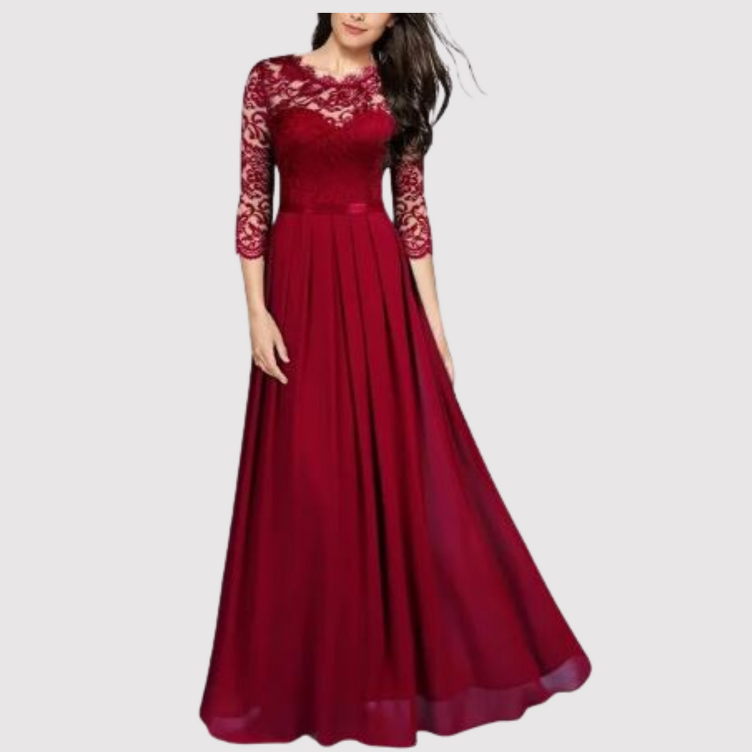 Levoire | Robe En Chiffon En Dentelle Chaude Rot