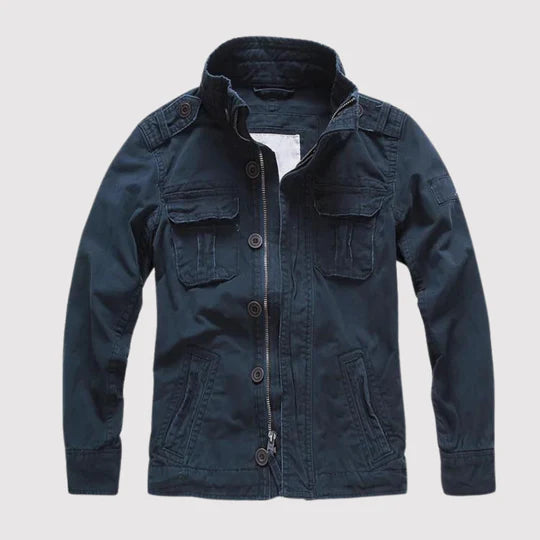 Levoire | Veste En Coupe-Vent À Fermeture Éclair À Manches Longues Avec Plusieurs Poches Bleu