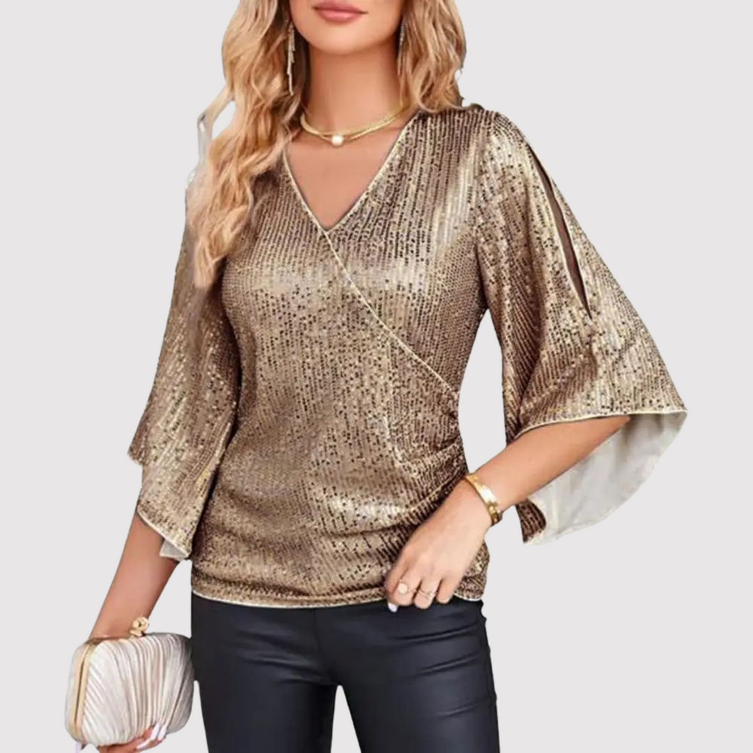 Levoire | Top À Paillettes Pour Femmes Susanne Champagner - ÉPUISÉ