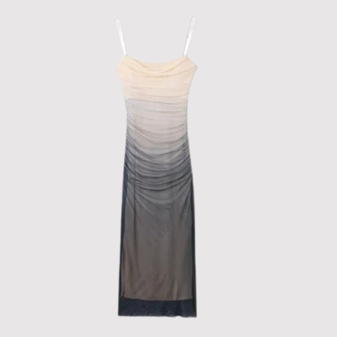 Levoire | Robe À Bretelles Spaghetti Noire Couleur Blanc