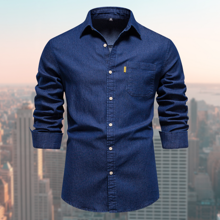 Levoire | Chemise En Denim Pour Hommes Bleu foncé