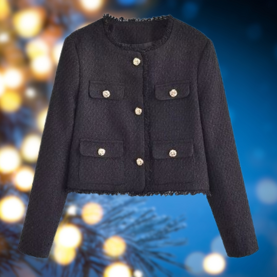 Levoire | Rento Manches Longues Col Rond Veste Courte Noir