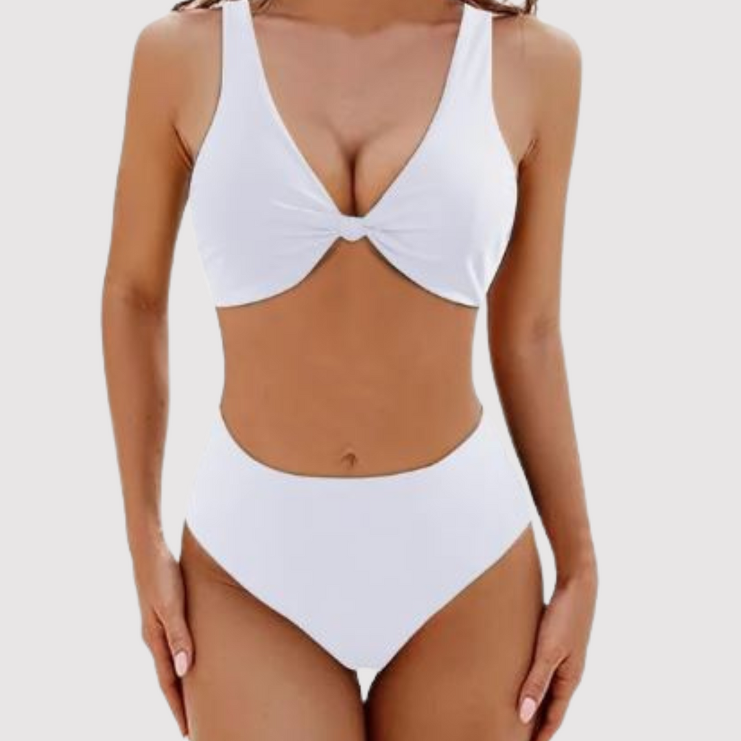 Levoire | Maillot De Bain À Décolleté En V Profond Pour Femmes Livia Blanc