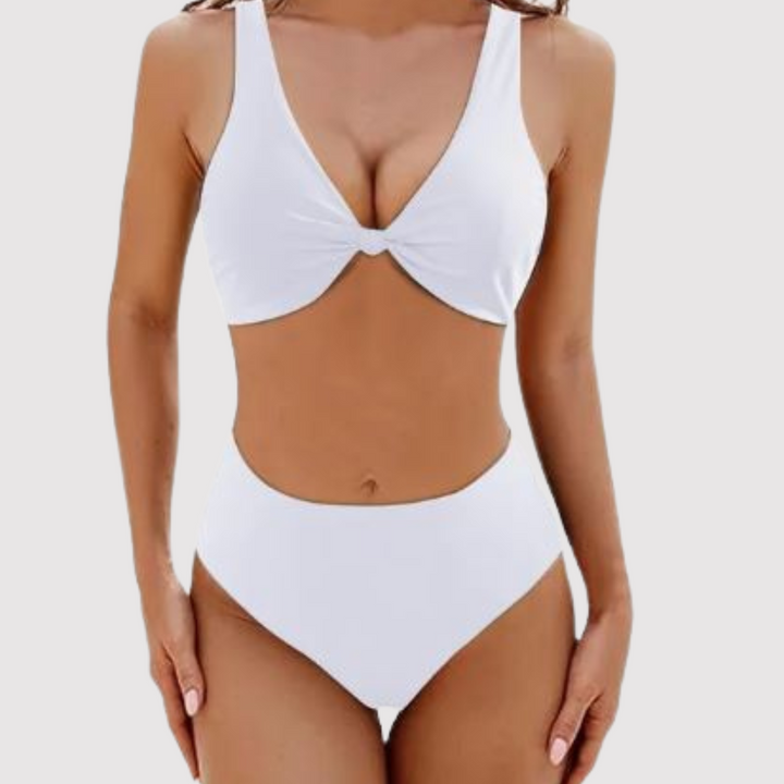 Levoire | Maillot De Bain À Décolleté En V Profond Pour Femmes Livia Blanc