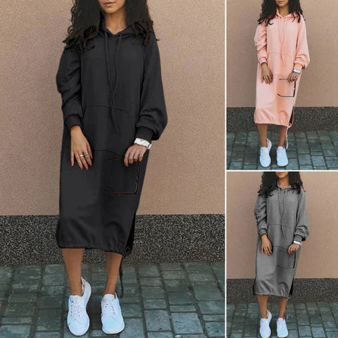 Levoire | Beautiful Hooded Dress With Pockets