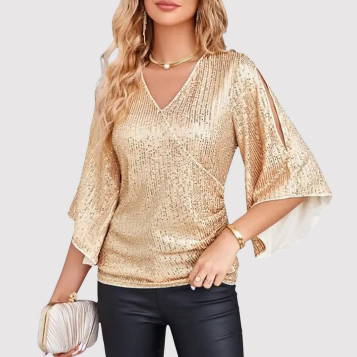 Levoire | Top À Paillettes Pour Femmes Susanne Or
