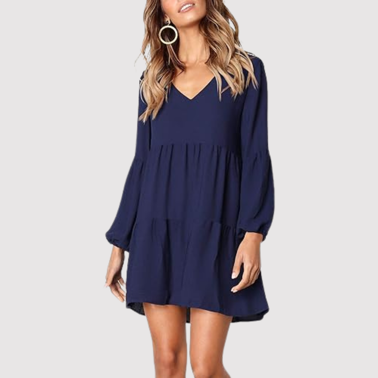 Levoire | Robe À Ourlet Volant Pour Femmes Bleu marine