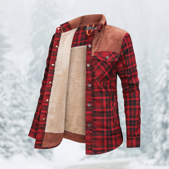Levoire | Veste à carreaux en polaire à manches longues Rot