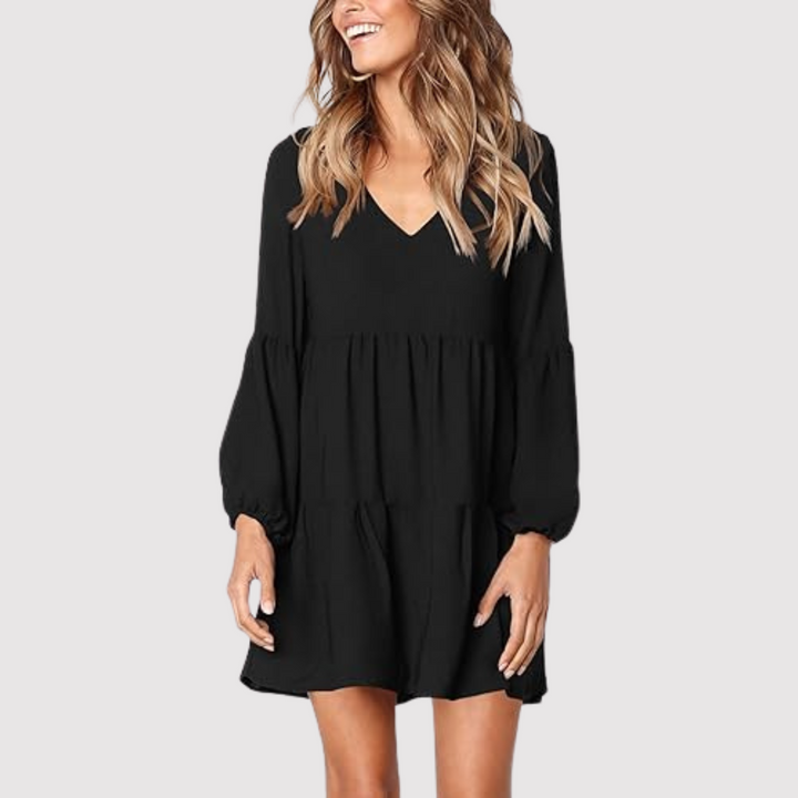 Levoire | Robe À Ourlet Volant Pour Femmes Noir