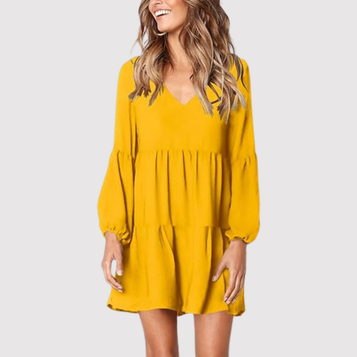 Levoire | Robe À Ourlet Volant Pour Femmes Jaune