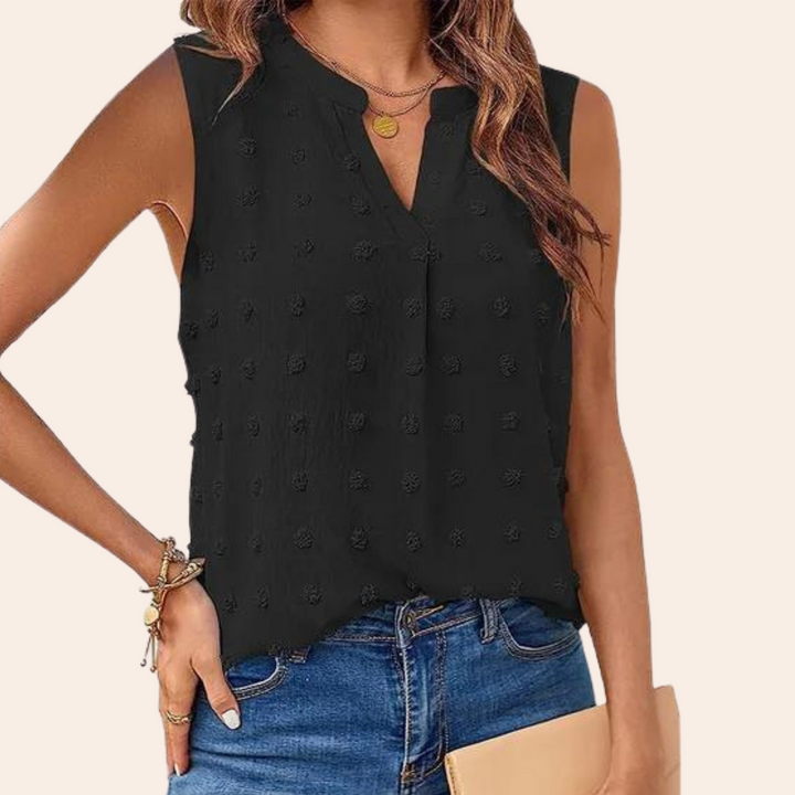 Levoire | Haut Sans Manches Avec Décolleté En V Noir