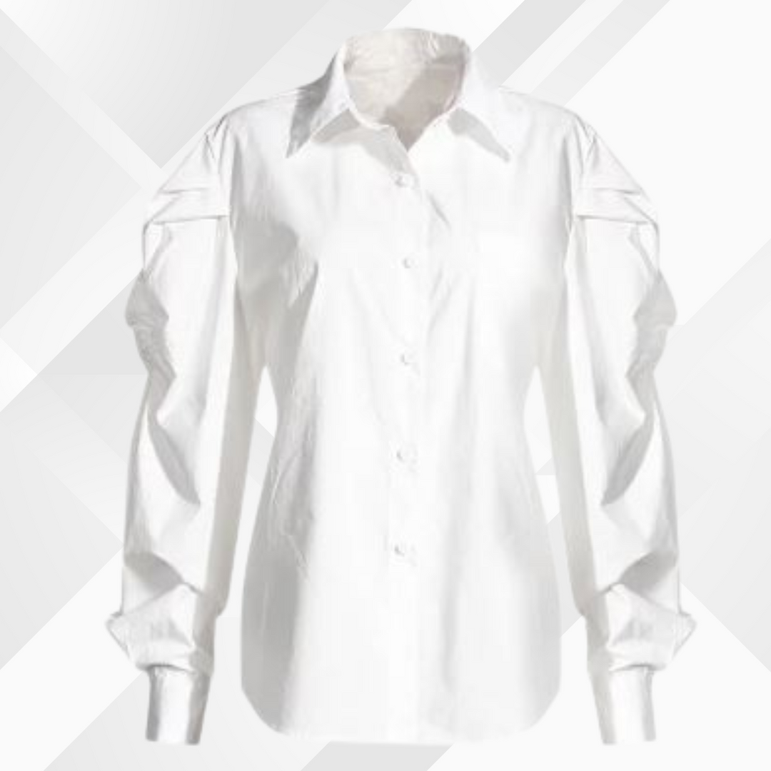 Levoire | Gilet En Denim Et Blouse À Manches Bouffantes Chemisier blanc