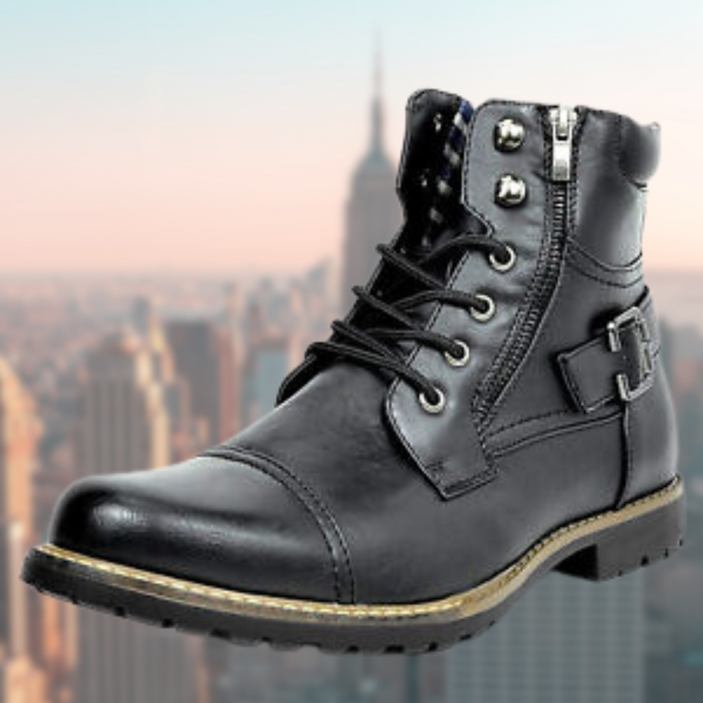 Levoire | Bottes De Moto En Cuir Pour Hommes, Protection Élégante Noir