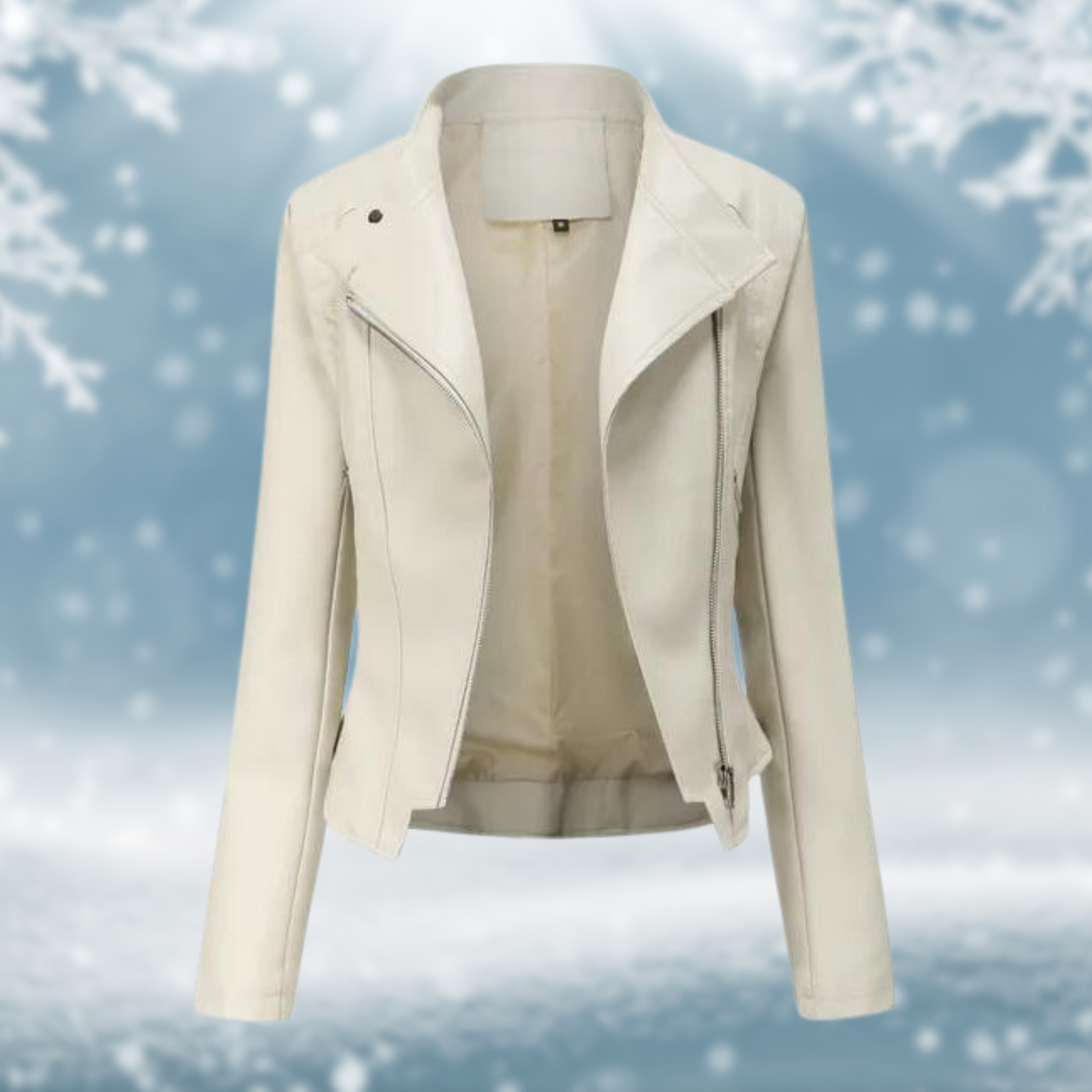 Levoire | Veste En Cuir Vegan Au Design Moderne Beige